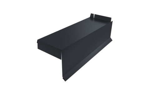 Планка торцевая сегментная Квадро профи Левая стартовая 0,5 Satin RAL 7024 мокрый асфальт - фото - 1